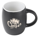 Pipa 14oz 2tone black/white mug in Ripple gift box - Etched