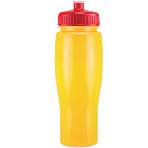 24 Oz. Contour Bottle w/ Push Pull Lid - Solid Colors