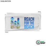 72 Hr Fast Ship - Absorbent Microfiber Dri-Lite Terry White Pool Towel 20x40, Sublimated