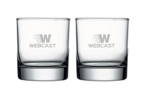 ~Chesapeake Old Fashioned 10.5oz heavy sham clear glass S/2 in Mystique black gift box