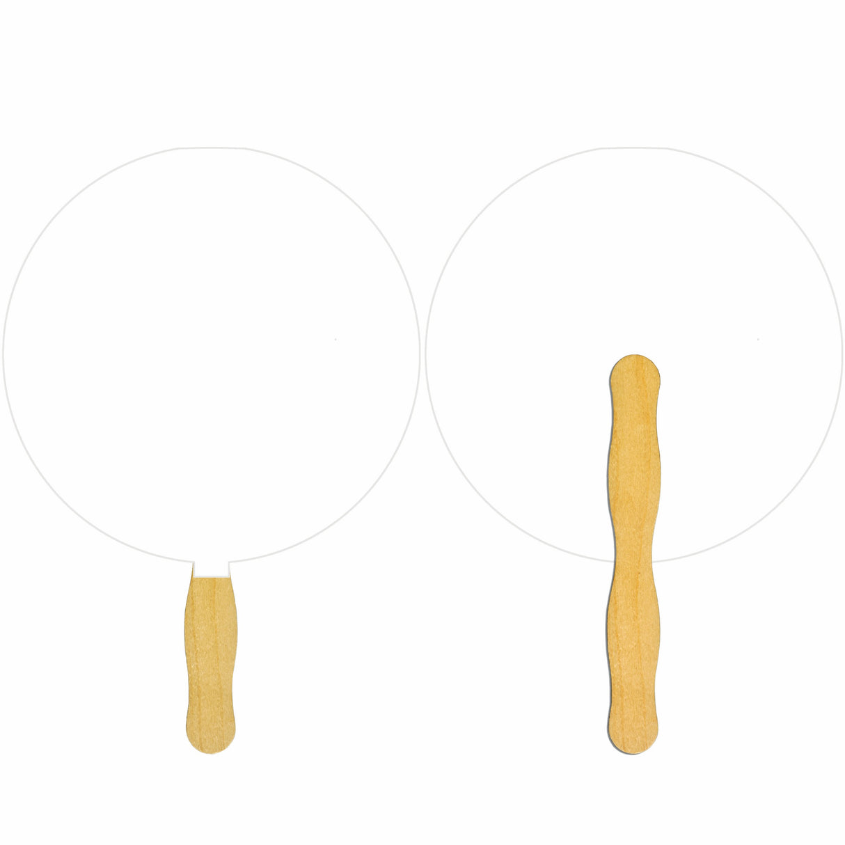 Round Glued Hand Fan (1 Side/ Four Color Process Imprint)