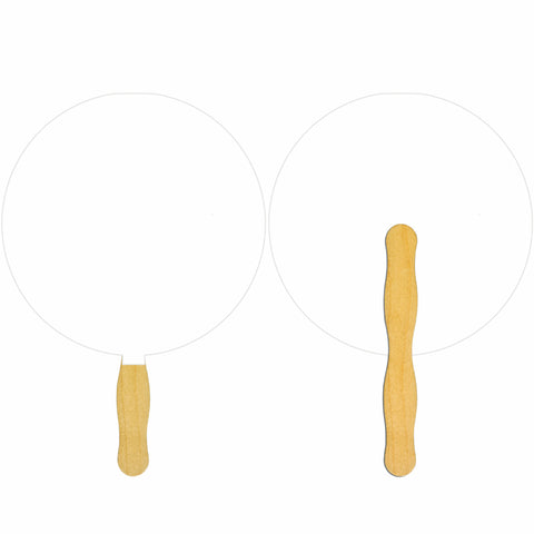 Round Glued Hand Fan (1 Side/ Four Color Process Imprint)