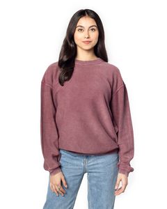 CHICKA D Ladies' Corded Crew Sweatshirt
