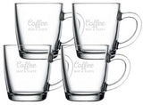 ~Affogato 11oz mug clear glass S/4 in a Midnight gift box - Etched