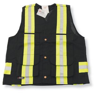 Polyester-Cotton Black Vest w/Mesh Back