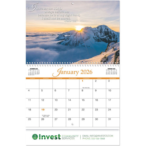 Christian Grace Spiral Wall Calendar