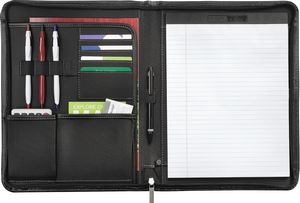 Metropolitan Leather Zippered Padfolio with FSC® Mix Paper