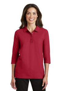 Port Authority® Ladies Silk Touch™ 3/4 Sleeve Polo Shirt