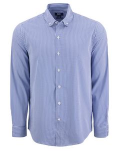 Cutter & Buck Skyline Eco Recycled Gingham Mens Big & Tall Long Sleeve Dress Shirt