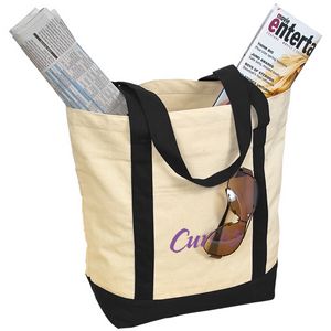 12 oz. Two-Tone Zippered Cotton Tote Bag