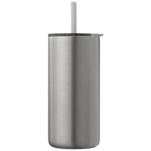 Borealis Recycled Stainless Steel Straw Tumbler - 16 oz. - Laser