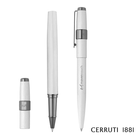 Cerruti 1881® Block Brushed Ballpoint & Rollerball Pen Set
