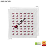 White Square Bandana, 22x22, Sublimated Full Color Logos