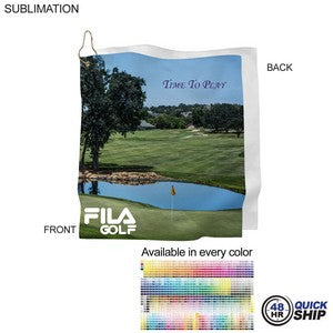 48Hr Quick Ship - Microfiber Suede Shammy Golf Towel, Finished size 15x15, Sublimated