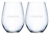~ Domaine 16.75oz Chef & Sommelier crystalline stemless set of 2 in an Mystique gift box - Etched