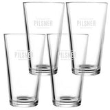 ~Mixing Glass 16oz clear, set of 4 in a Sable gift box - Etched