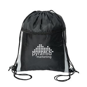 Cinch Dazzler Reflective Drawstring Backpack with Zipper