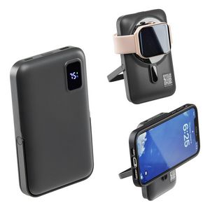 Regal 10000mAh 20W PD Power Bank w/15W Magnetic Wireless Charger, Watch Charger & Phone Stand