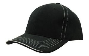 Brushed Heavy Cotton Cap with Contrast Stitching & Open Lip Sandwich