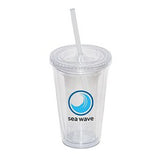 500 Ml. 17 Fl. Oz. Double Walled Tumbler With Straw