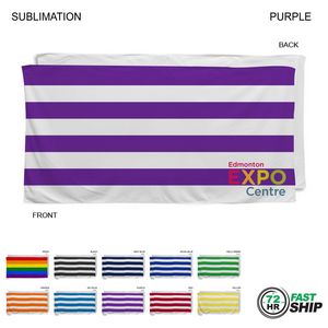 72 Hr Fast Ship - Cabana Stripe Sublimated, Absorbent Microfiber Dri-Lite Terry Beach Towel, 30x60