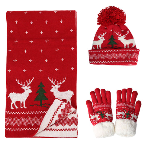 Christmas Warm Scarf 3-Piece Set