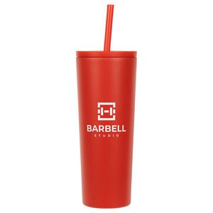 Bradford 24 oz Vacuum Insulated Stainless Steel Tumbler with Straw
