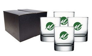 ~Chesapeake Old Fashioned 10.5oz heavy sham clear glass S/4 in Midnight black gift box