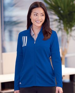 Adidas® Women's 3-Stripes Double Knit Full-Zip Pullover