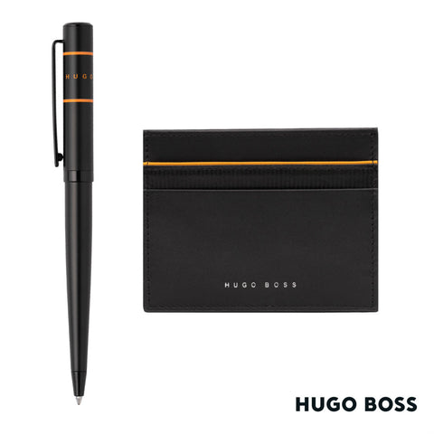 Hugo Boss® Gear Card Holder/Ribbon Matrix Ballpoint Pen