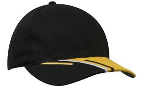 Brushed Cotton Cap with Tri-Colored Visor