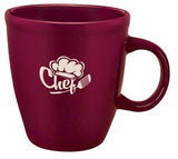 Mocha 19oz burgundy ceramic mug - Etched
