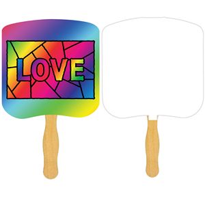 Religious Hand Fan/ Love Stained Glass