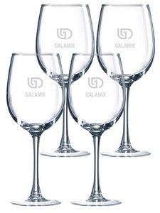 ~ Riesling 12oz clear wine glass Set of 4 in Sable gift box