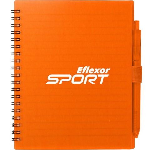 5.5'' x 7'' FSC® Recycled Spiral Notebook w/ rPET Pen