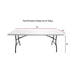 24 Hr Express Ship - Sublimated Table Cloth for 8' table, Drape style, 4 sided, Closed Back