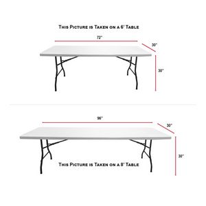 48 Hr Quick Ship - Sublimated Convertible Table Cloth, Converts from 8' to 6', Drape style, 4 sided