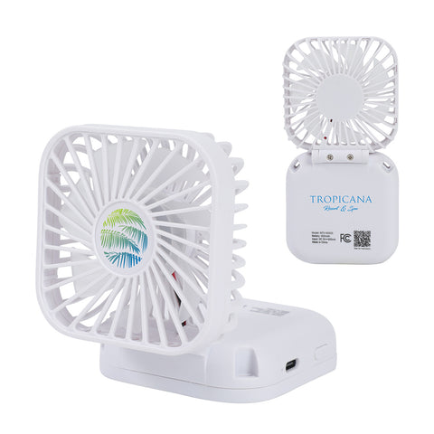 Whirlwind Mini Folding Rechargeable Fan with Lanyard