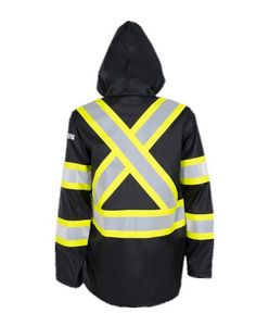 Flame Resistant Waterproof Black Hooded Jacket