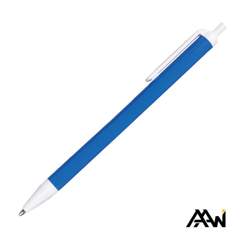 Value Slim Pen w/Glossy Colored Barrel - Matte White Accent