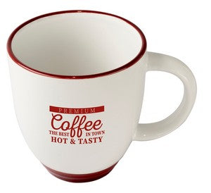 Halo 14oz white/burgundy mug