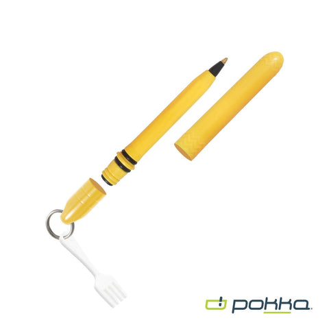 Pokka? Pocket Pen w/Dock & Chrome Keyring & Charm in Tin Box