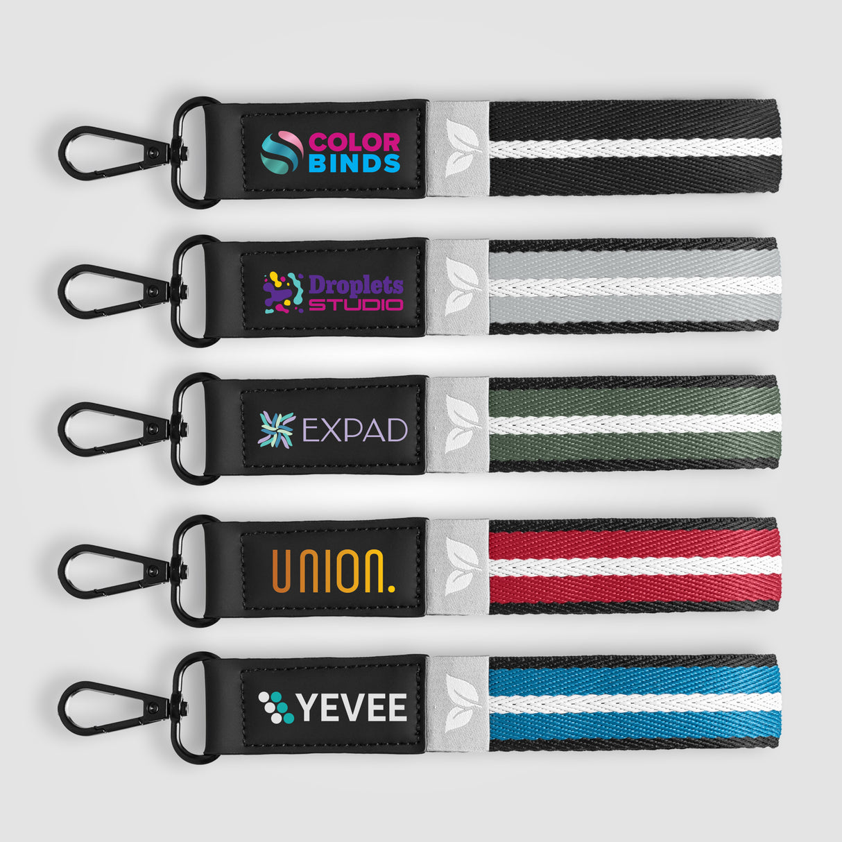 Newport rPET Woven Chevron Snap Trigger Keychain - 7.5" x 1"