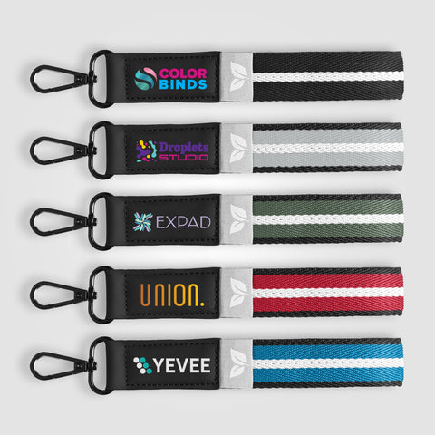 Newport rPET Woven Chevron Snap Trigger Keychain - 7.5