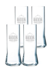 ~Hampshire 15.75oz pilsner clear glass S/4 in a Sable black gift box