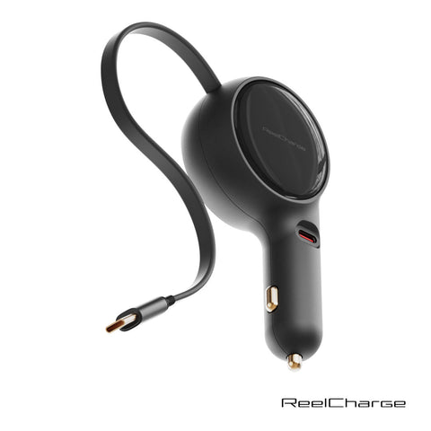 ReelCharge Car Charger w/Retractable Cable