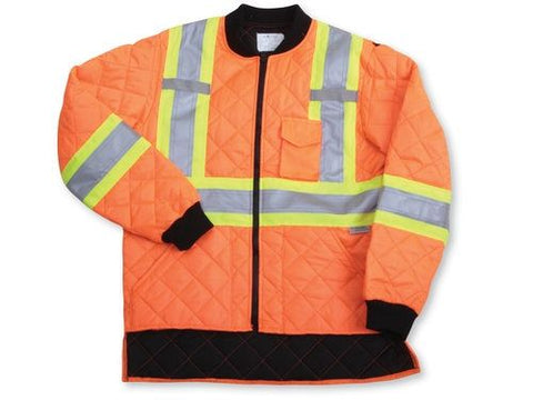 Quilt Polyester Orange Freezer Jacket