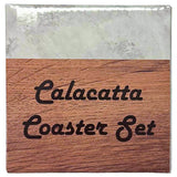 2 Pc. Acacia Wood & Marble Coaster Set