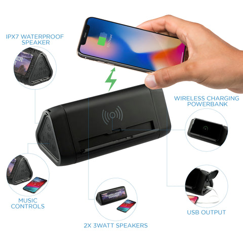 High Sierra IPX7 Waterproof Outdoor Bluetooth Speaker & Wireless PowerBank