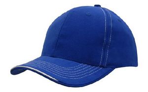 Brushed Heavy Cotton Cap with Contrast Stitching & Open Lip Sandwich